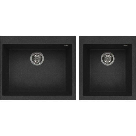 Lavello Elleci da incasso Quadra 210 Granitek Nero Pietra LGQ21054 (1/2)