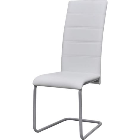 Maison Exclusive - Sedie da Pranzo a Sbalzo 2 pz Bianche in Similpelle