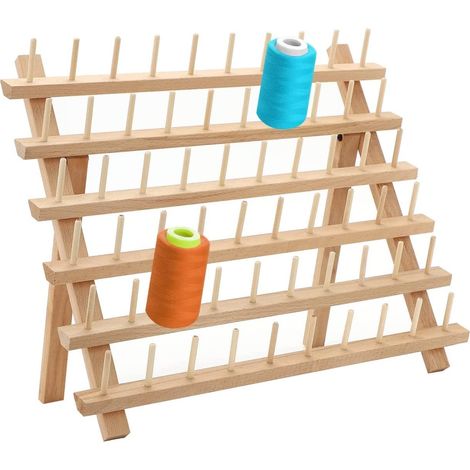 Youyijia 60 Spulen Garnrollenhalter Holz Fadenhalter Spulenhalter Fadenspulen Faden Garnrollen Organizer Garnregal für Stickerei Quilten Nähen Haare Flechten