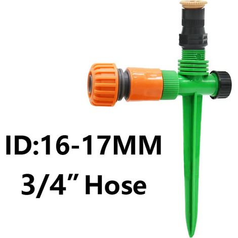(F) Arroseur à eau avec filetage de 1/2 pouce, support en plastique, réglable de 0 à 360 degrés, buse d'arrosage et d'irrigation pour jardins, pelouses et exploitations agricoles (1/5)