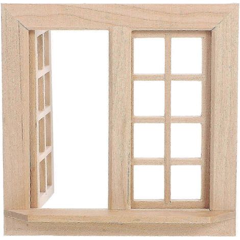 Fenêtres décoratives en bois pour maisons miniatures. destinées à la décoration de maquettes. (1/5)