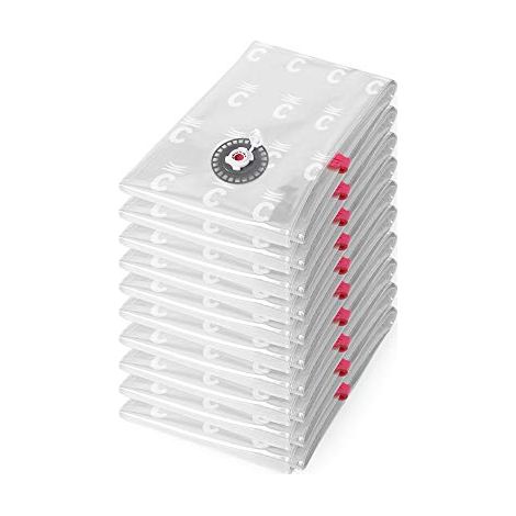 Compactor Aspispace salvaspazio sottovuoto Storage Bag XL per 1 Copripiumino Matrimoniale e 2 federe 80 x 130 cm – Trasparente, Confezione da 3, Compression 0.065 Mm Lldpe + Nylon, 3 unità (1/4)