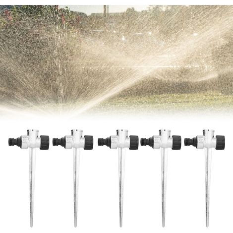 Arroseur de pelouse à pic métallique 5PCS, raccord d'irrigation avec filetage femelle 1/2 pouce, interface à filetage latéral externe pour système d'arrosage. (1/5)