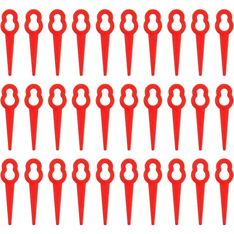 100 Pièces Lames De Coupe en Plastique, 76mm Lames De Tondeuse à Gazon Coupe-Herbe pour Trim Lawn Garden Plant (Rouge) (1/5)