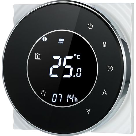 Thermostat d'Ambiance Intelligent sans Fil avec Écran LCD Tactile - Noir (1/5)