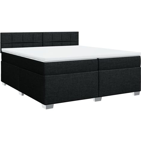Maison Exclusive - Giroletto a Molle con Materasso Nero 200x200 cm in Tessuto (1/5)