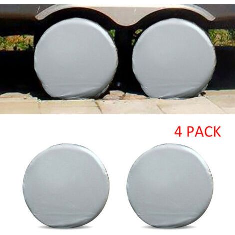 4 Pièces Housses De Pneus, Housse Protection Anti UV pour Roue Secours, Imperméable Couvre Pneus De Voiture Housses Roue Secours, Couverture Protecteur Anti Poussière pour Camion（Gris）