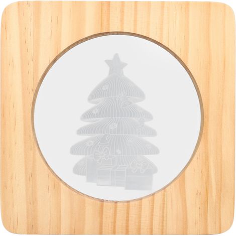Lampe LED 3D Arbre de Noël en Bois Creux, Veilleuse USB pour Salon Chambre Bureau, Décor Lumineux Festif, Éclairage d'Ambiance Moderne (1/5)