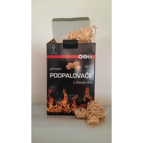 PEMADO Feuerstarter aus Holzwolle (40 Stück pro Packung) FSC40