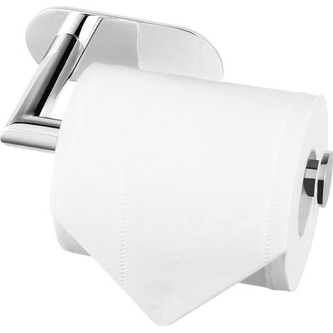 Acier Poli Argent Porte Papier Toilette Auto-adhésif, Porte-Rouleau de Papier Toilette sans Support pour Salle de Bains et Cuisine (1/5)