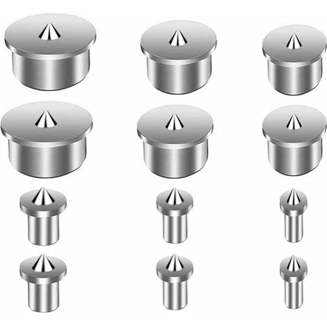 Pointes de centrage de cheville en bois, 12 pièces Positionnement des pointes en bois Jeu de broches de Perçage de Bois Outil d'alignement pour outils de perçage de bois