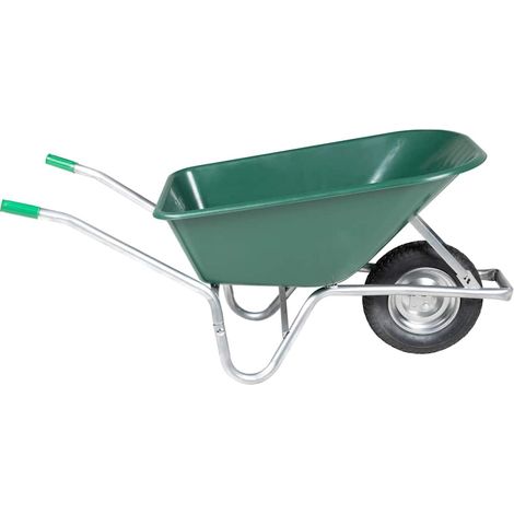 vidaXL Carriola Verde 90 L 150 kg in Acciaio Zincato e Plastica