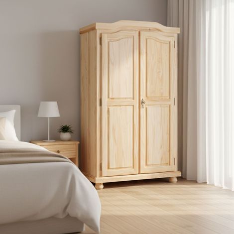 Armario 2 puertas\ Pezzana, 4 Estantes, 6 Compartimentos, 2 Puertas, 104x180h cm Marrón Roble (1/5)
