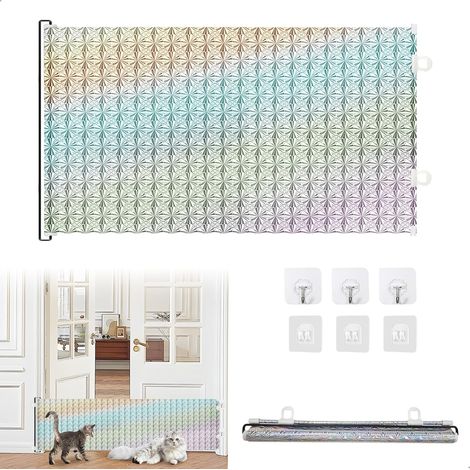 Barriere de Securite Chien, Barrière de Sécurité sans Perçage, Barriere Extensible, Barriere de Securite Escalier, Convient aux Chats et aux Chiens, 40 X 125 cm (1/5)