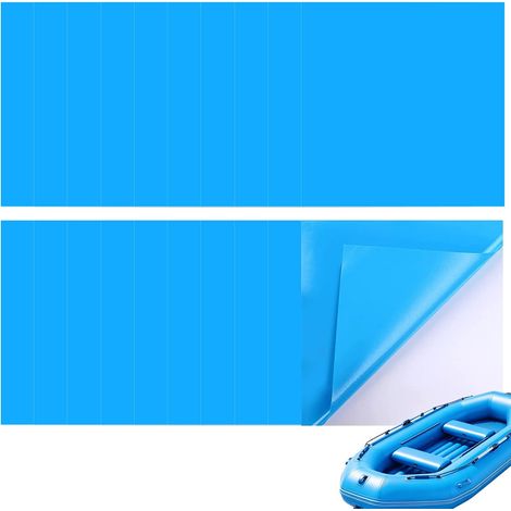 20 Pièces Patchs de Réparation TPU Transparents Bleus, Auto-Adhésifs pour Piscine, Gonflable (1/5)