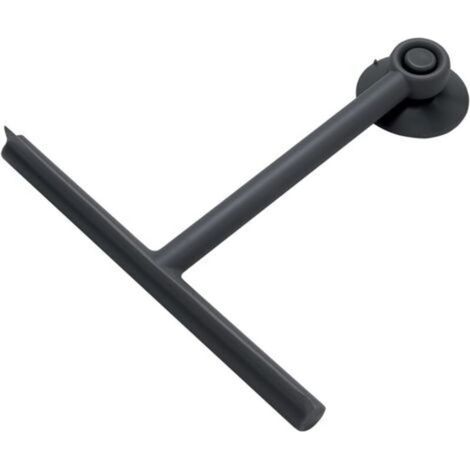 Grattoir à vitres de douche, grattoir à vitres de salle de bain, outil de nettoyage ménager avec ventouse, noir