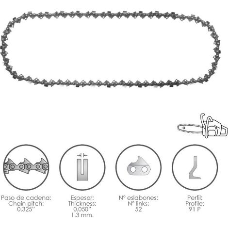 cadena motosierra 0.325 / 0.050 1,3 mm. / 66 eslabones / 91 p (1/3)