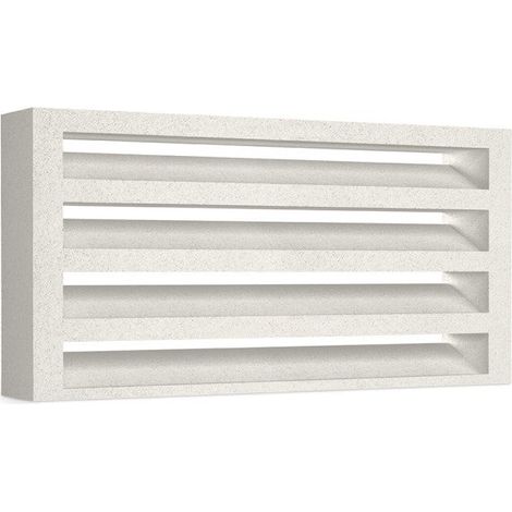 Persiana de Hormigón para Ventilación - Lamas Fijas Sin Mantenimiento - 50 × 25 × 8 cm - Unidad - Blanco