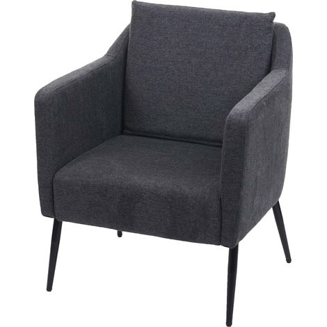 Sillón Lounge HHG-707a, sillón cocktail sillón reclinable, tela/textil gris oscuro