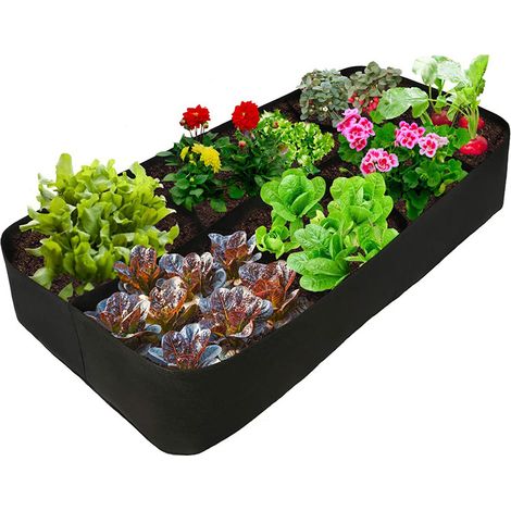 Filiyano-Sacs de culture pour légumes, tissu épais, 8 compartiments, pots de fleurs pour planter pommes de terre, carottes, oignons et fleurs (1/3)