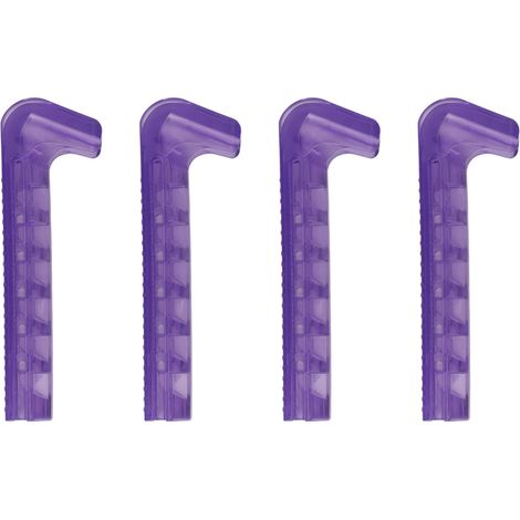 2 paires de protège-lames de patins à glace, en silicone ajustable, pour pointures 24 à 42, violet foncé. (1/5)