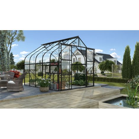Vitavia Gewächshaus "Diana 8300", schwarz, 8,3 m², 3 mm ESG (1/3)
