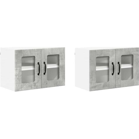 Meubles de Rangement,Armoire de cuisine 2 pcs Gris béton 60 x 31 x 40 cm CFW221432 (1/5)