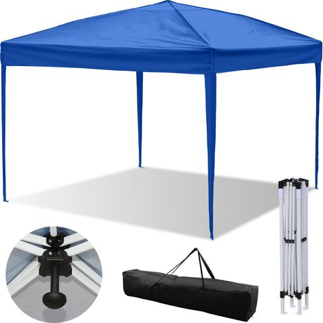 SWANEW Gazebo da Giardino Tenda Pieghevole Protezione Solare UV 50+ Tenda Pieghevole POP-UP Senza Pareti Blu 3x3m (1/5)