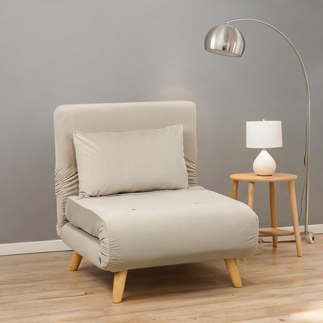 Canapé convertible beige en velours Polyester 78 x 72 x 79 cm (1/5)