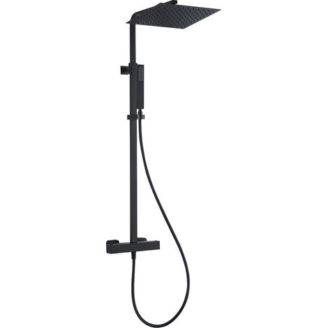 Essebagno Colonne de douche carrée thermostatique Square II corps froid noir