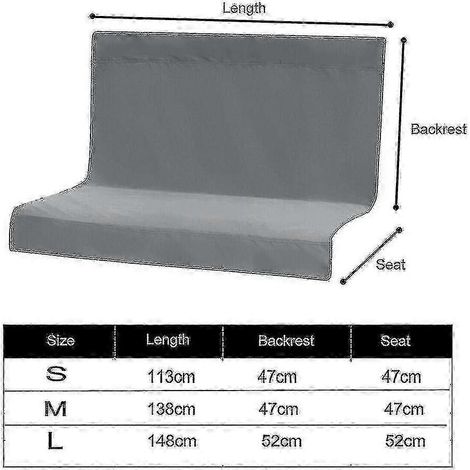 Housse de rechange pour siège de balancelle compatible avec les balancelles/hamacs de jardin (2/3 places) F26 (1/5)
