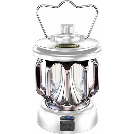 Green Mobility-Lampe de camping rétro pour l'extérieur Lampe de camping rechargeable par USB Lampe d'ambiance chaude 3 températures de couleur/gradation infinie [rechargeable par téléphone portable] ( (1/5)