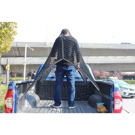 Filet de chargement pour camion, filet de chargement hautement élastique pour plate-forme de camionnette, organisateur en maille extensible simple pour le chargement quotidien des camions légers (1/5)