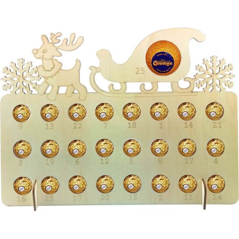 Calendrier De Lavent En Chocolat - Décoration De Bureau Et De Table Pour Noël - Idéal Pour Enfants - 24 Pièces (1/2)