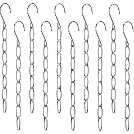 10 Pièces Porte-cintres Chaîne Métal Cintres Rétractables Armoire Organisateur Polyvalent 7 Anneaux Support Serviette Pantalon Fer Adapté Au Bureau et, Blanc 10 Pièces (1/5)