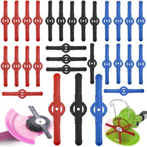 Lames de tondeuse lot de 30 - lames de rechange 13,4 x 3,2 cm pour débroussailleuse (1/5)