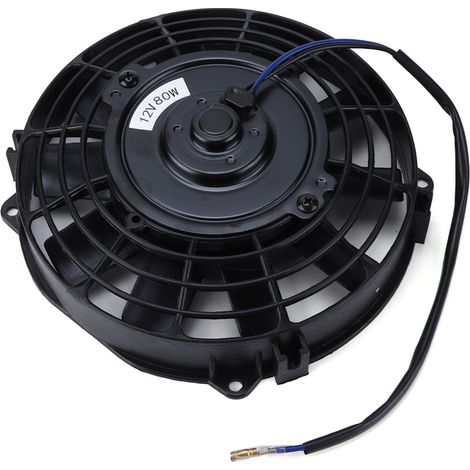 Ventilateur de refroidissement électrique 8 pouces 12V 80W, lame droite pour système AC et intercooler, profil mince pousser/tirer (1/5)
