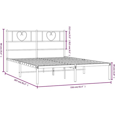 Vidaxl Struttura Letto in Metallo con Testiera Bianca 150x200 cm King Size, Letto in Metallo, Montaggio Facile (1/5)
