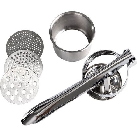 [NEVER USED] Potato Ricer Professional 3 in 1 Stainless Steel Potato Masher Hand Press Potato Ricer Ideal for Fruits Vegetables Citrus Baby Food (1/4)