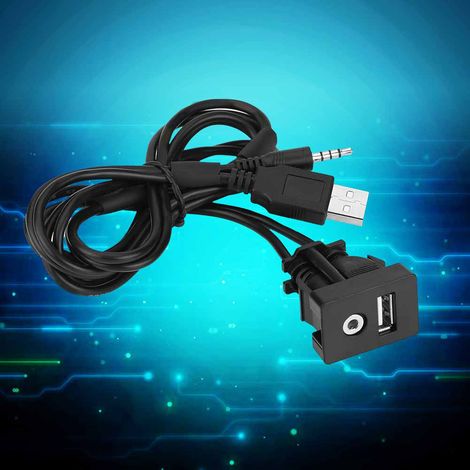 Prise USB Toyota + câble audio AUX de 1 mètre C2938 (1/5)