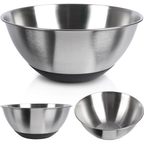 Bol de cuisine antidérapant en acier inoxydable pour mélanger et fouetter les salades 1,9 L (1/5)