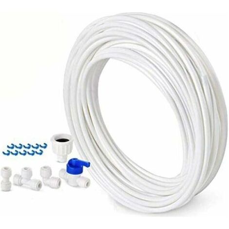 Tuyau d'alimentation en eau de 10 m - Kit de raccordement pour réfrigérateur à double porte de style européen - Diamètre de 6,3 mm (1/5)