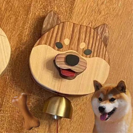 Carillon éolien en bois Shiba Inu - Charmante décoration suspendue pour la maison et le jardin avec des sons apaisants (1/5)