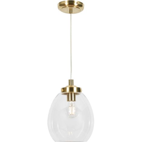 Forum Spa Rhys Satin Brass Clear Glass Bathroom Ceiling Pendant - SPA-41224-SBRS (1/3)