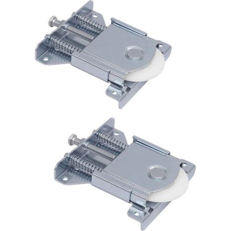 Roulette de porte coulissante – Lot de 2 roulettes en acier au carbone Q235 et nylon – Clip de sécurité anti-saut – Installation rapide (1/5)