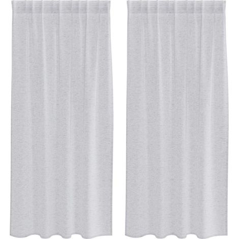 Maison Exclusive - Voile-Vorhang 2 pcs Hellgrau 175 x 140 cm Poly