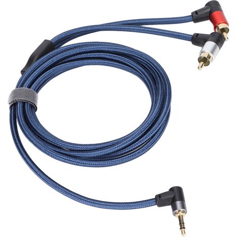 Câble audio stéréo 3.5mm mâle vers 2 RCA mâle en nylon tressé pour enceintes amplificateur table de mixage (1/5)