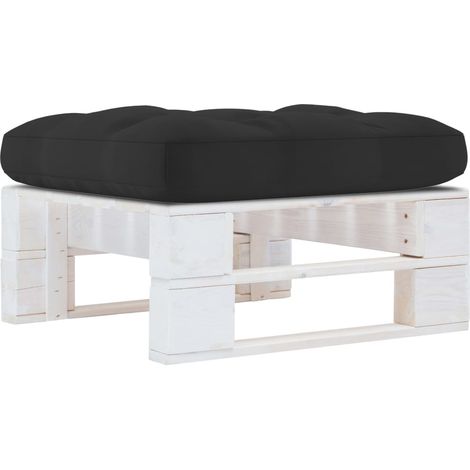 Pouf palette de jardin Bois de pin imprégné de blanc