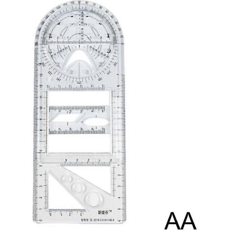 Règle géométrique multifonctionnelle, gabarit de dessin géométrique, outil de mesure pour fournitures scolaires et de bureau, règles de couture et de dessin
