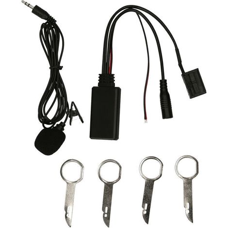 6000 CD-Gerät BT 5.0 Aux-Audio-Adapter Mikrofon Freisprech-Kit Ersatz für Ford 6000CD Stereo, Modell: Schwarz 21 (1/4)